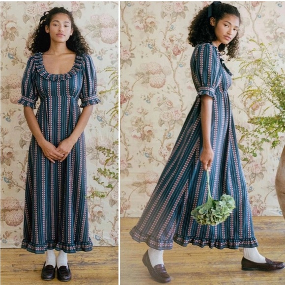 Christy Dawn Dresses & Skirts - CHRISTY DAWN The Meadow Boho Maxi Dress Indigo Zinnia Stripe Sz XL NEW with Tags